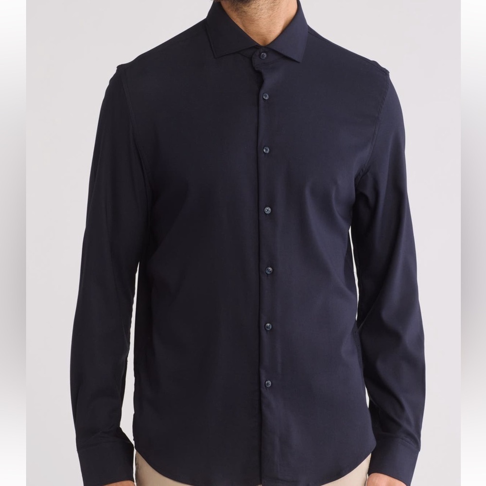 NWT DENIM AND FLOWER Stretch Knit Button-Up Shirt Men’s Size XL - Picture 3 of 16